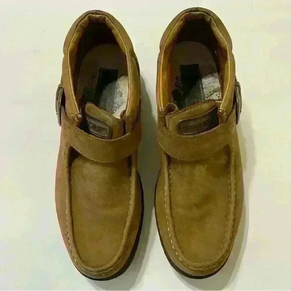 Skechers Mens Regulators Takeover Strap Loafers Wheat Tan Leather Size 10.5